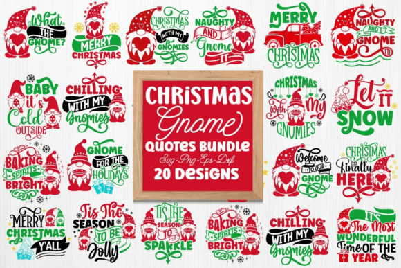 Christmas Gnomes SVG Bundle for Holiday Crafting