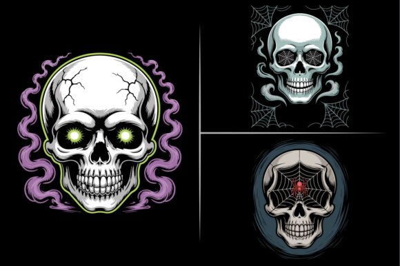 Dark Pastel Skull Horror Vector Design: A Unique Blend of Elegance and Edginess