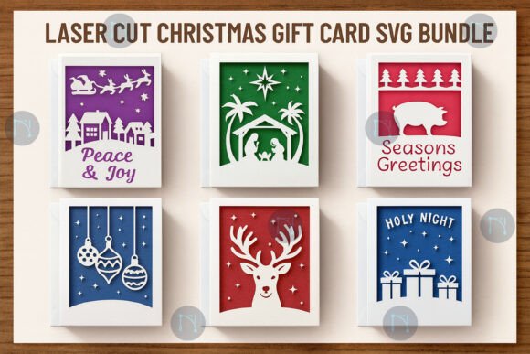Elevate Your Holiday Crafting with a Premium Laser Cut Christmas Gift Card SVG Bundle