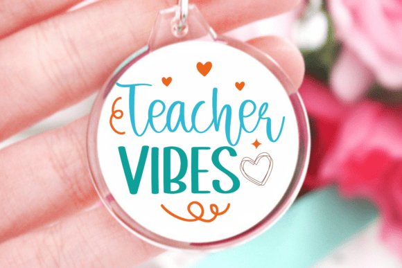 Elevating Educational Crafts with Teacher Vibes SVG and Keychain Quotes SVG Designs