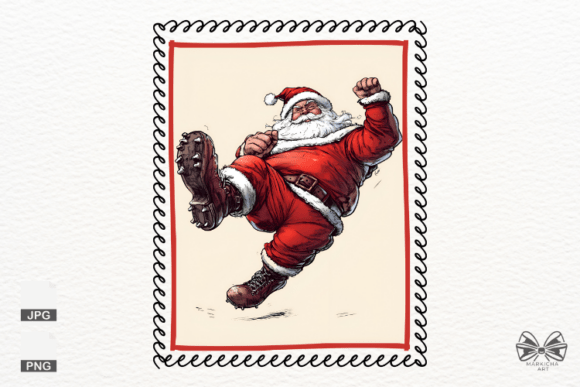 Evaluating Cute Football Santa Postage Png Clipart for Creative Projects