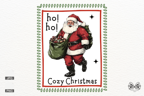 Hoho Santa Stamp Christmas PNG Clipart: Elevating Holiday Design with High-Resolution Assets