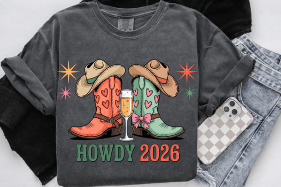 Howdy 2026 New Year PNG Cowgirl Boots: Your Go-To Design for Festive DIY Projects