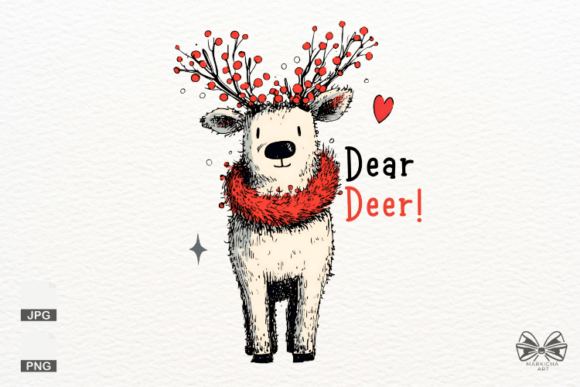 Quirky Christmas Reindeer PNG Clipart