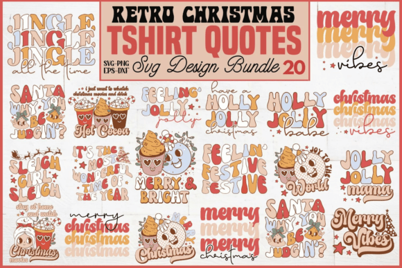 Retro Christmas SVG Bundle for Vintage Holiday Crafts