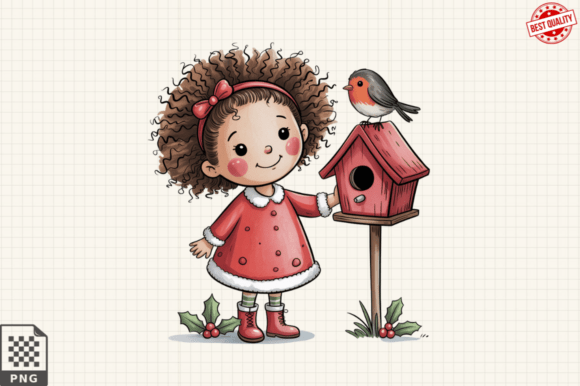 Whimsical Christmas Girl Clipart PNG: A Magical Addition to Your Creative Projects